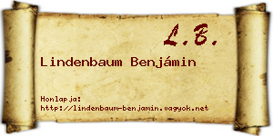 Lindenbaum Benjámin névjegykártya